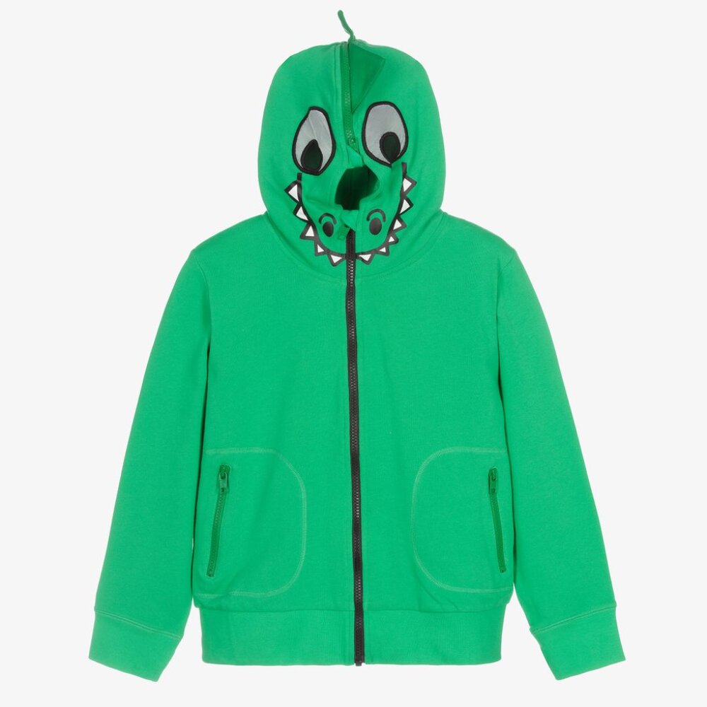 Stella McCartney Kids Teen Boys Green Zip-Up Top
